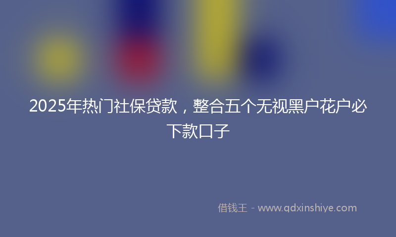 2025年热门社保贷款，整合五个无视黑户花户必下款口子