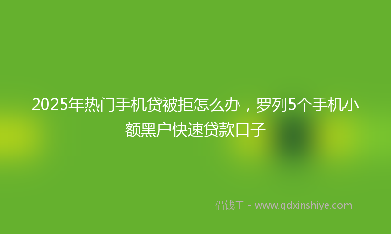 2025年热门手机贷被拒怎么办，罗列5个手机小额黑户快速贷款口子