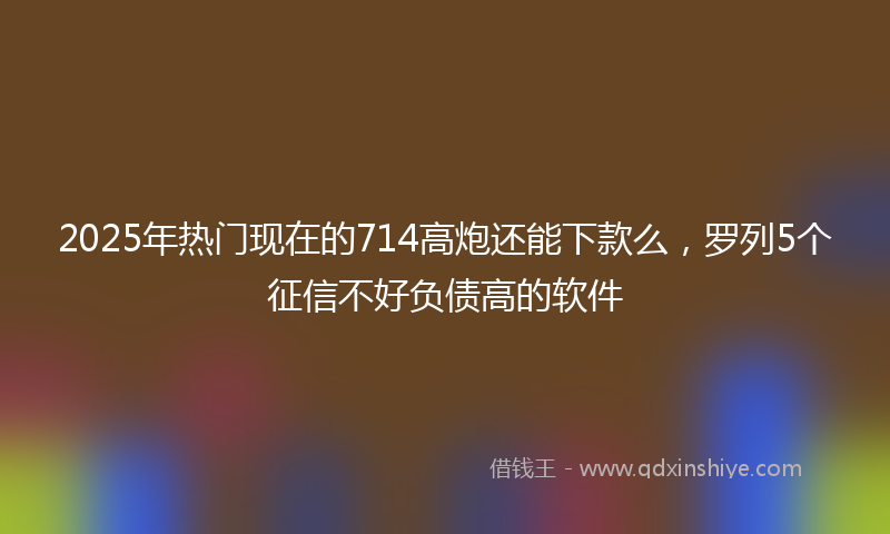 2025年热门现在的714高炮还能下款么，罗列5个征信不好负债高的软件