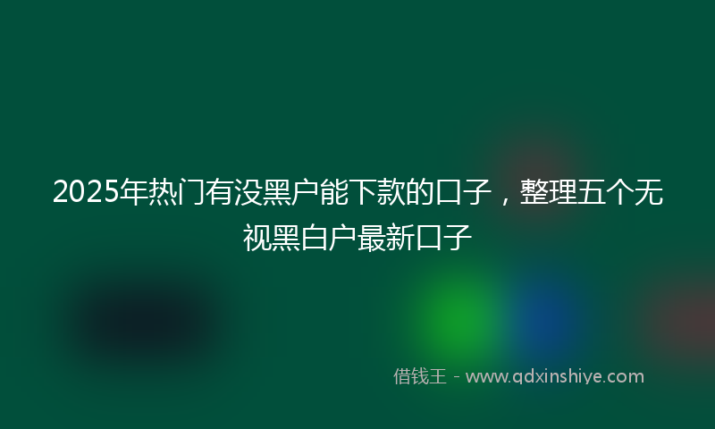 2025年热门有没黑户能下款的口子，整理五个无视黑白户最新口子