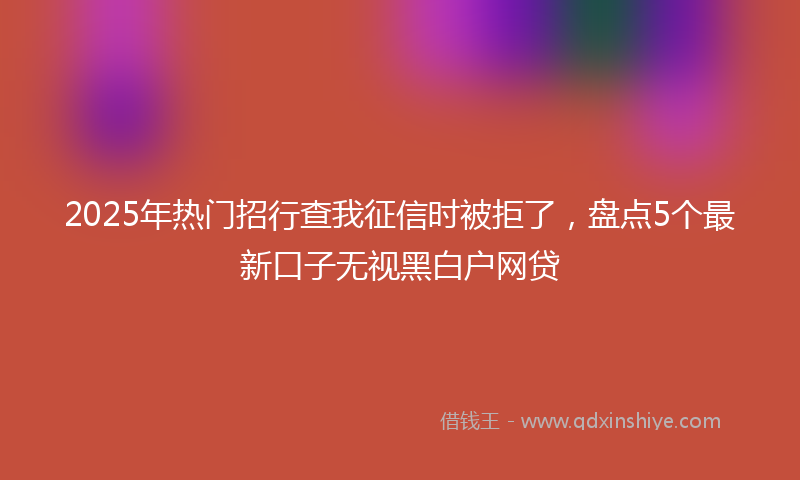 2025年热门招行查我征信时被拒了，盘点5个最新口子无视黑白户网贷