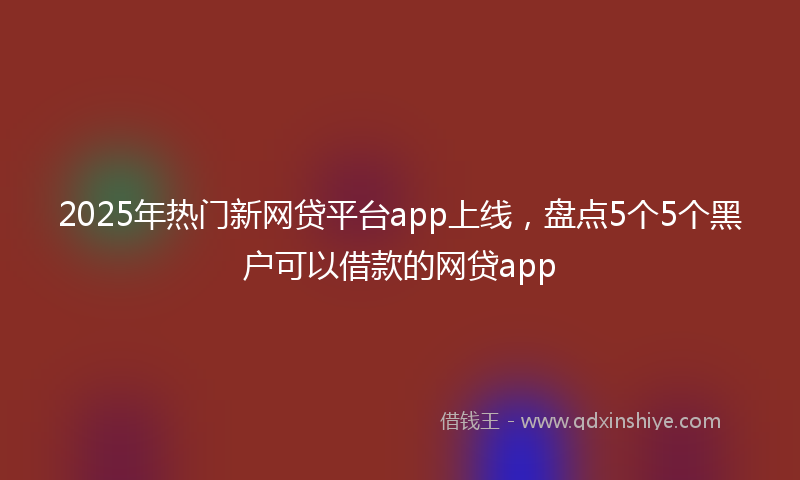2025年热门新网贷平台app上线，盘点5个5个黑户可以借款的网贷app