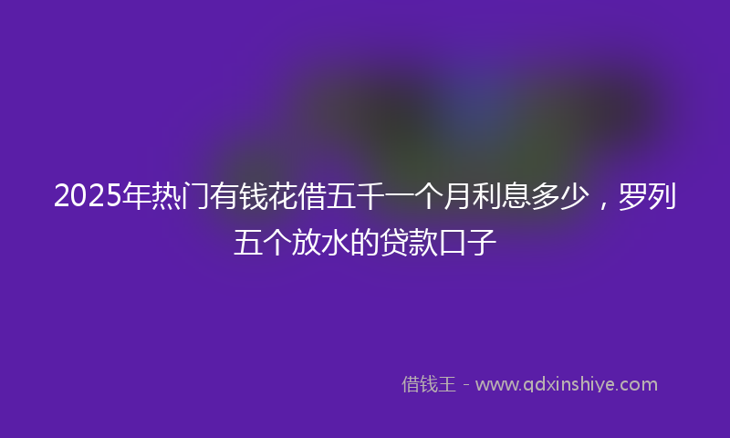2025年热门有钱花借五千一个月利息多少，罗列五个放水的贷款口子