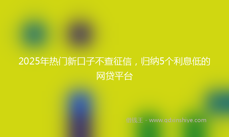 2025年热门新口子不查征信，归纳5个利息低的网贷平台