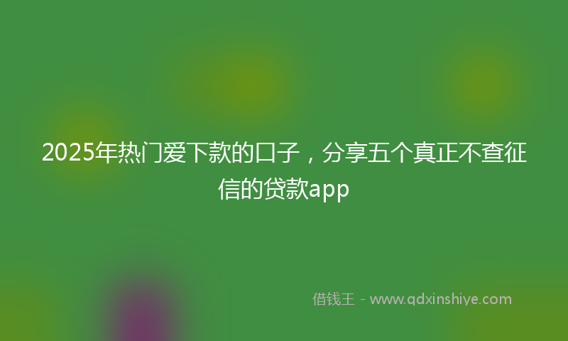 2025年热门爱下款的口子，分享五个真正不查征信的贷款app