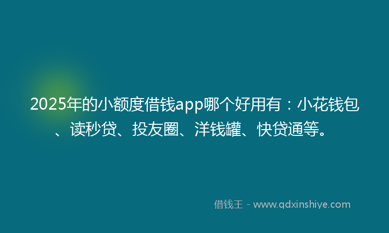 2025年的小额度借钱app哪个好用有：小花钱包、读秒贷、投友圈、洋钱罐、快贷通等。
