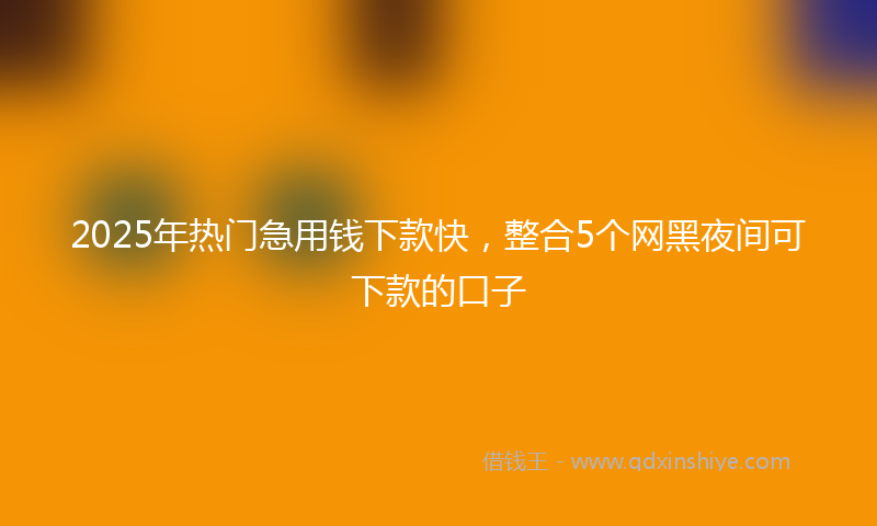 2025年热门急用钱下款快，整合5个网黑夜间可下款的口子