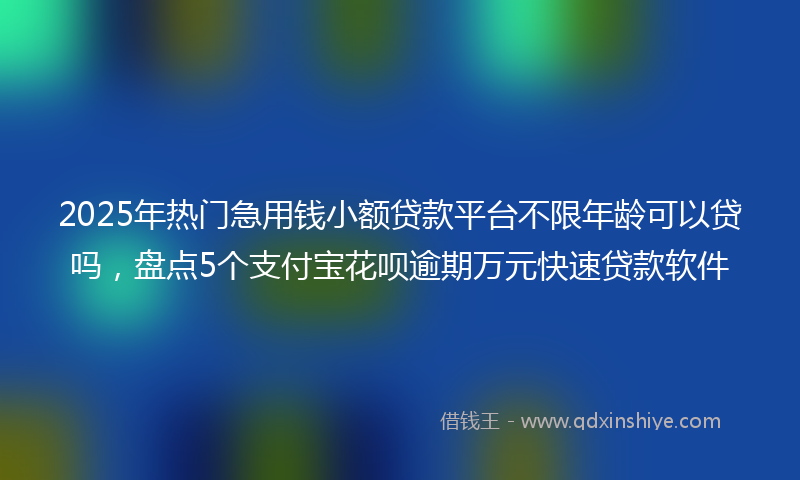 2025年热门急用钱小额贷款平台不限年龄可以贷吗，盘点5个支付宝花呗逾期万元快速贷款软件