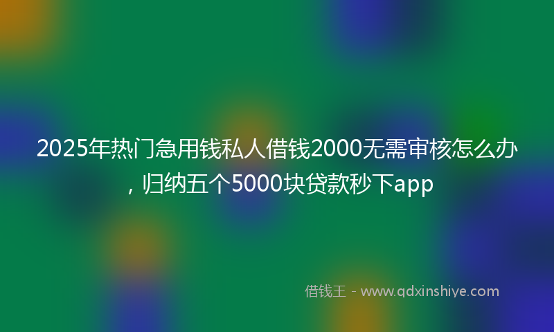 2025年热门急用钱私人借钱2000无需审核怎么办，归纳五个5000块贷款秒下app