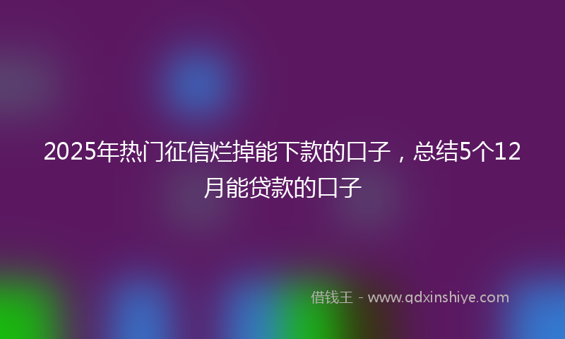 2025年热门征信烂掉能下款的口子，总结5个12月能贷款的口子