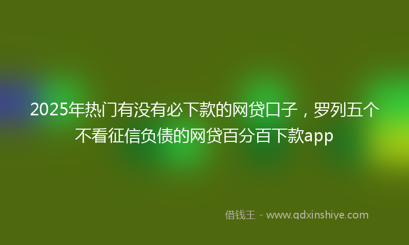 2025年热门有没有必下款的网贷口子，罗列五个不看征信负债的网贷百分百下款app