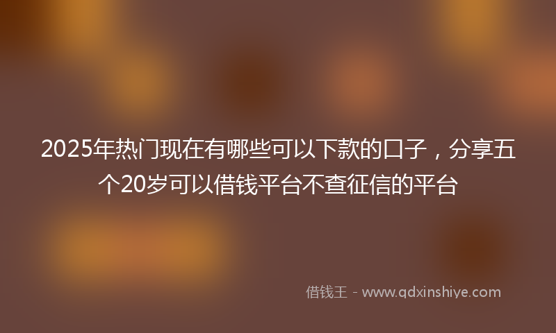 2025年热门现在有哪些可以下款的口子，分享五个20岁可以借钱平台不查征信的平台