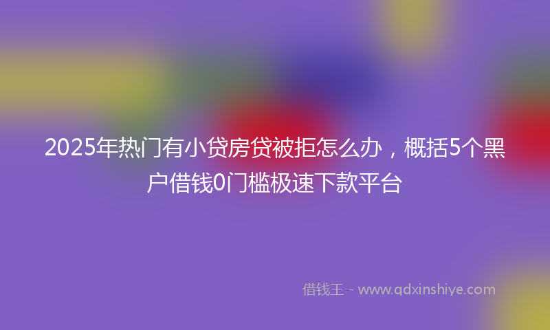 2025年热门有小贷房贷被拒怎么办，概括5个黑户借钱0门槛极速下款平台
