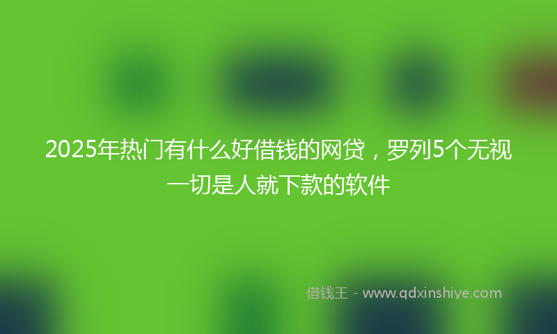 2025年热门有什么好借钱的网贷，罗列5个无视一切是人就下款的软件