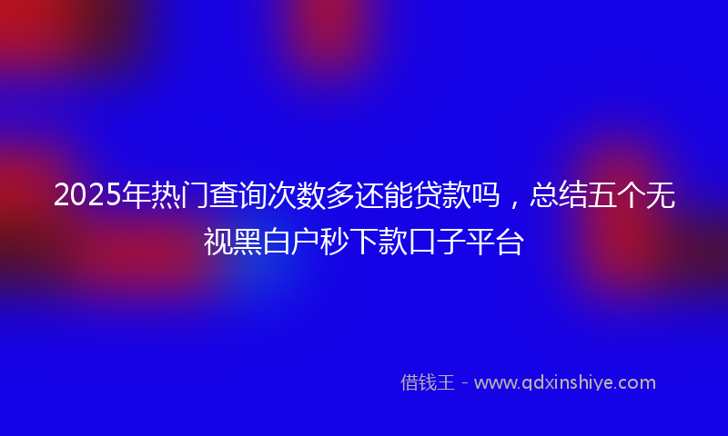 2025年热门查询次数多还能贷款吗，总结五个无视黑白户秒下款口子平台