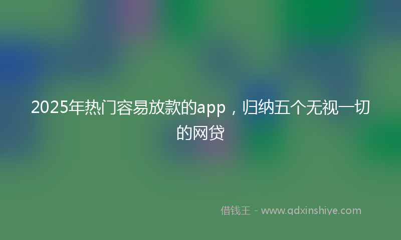 2025年热门容易放款的app，归纳五个无视一切的网贷