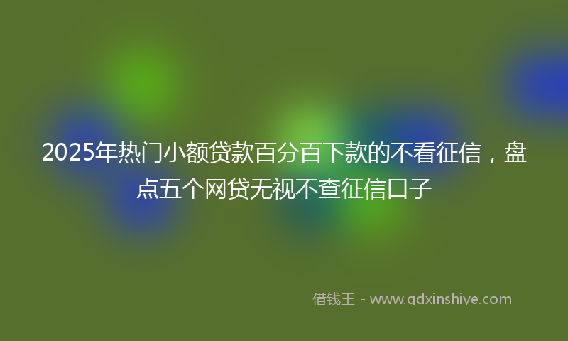 2025年热门小额贷款百分百下款的不看征信，盘点五个网贷无视不查征信口子