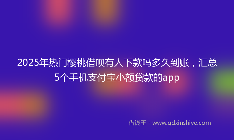 2025年热门樱桃借呗有人下款吗多久到账，汇总5个手机支付宝小额贷款的app