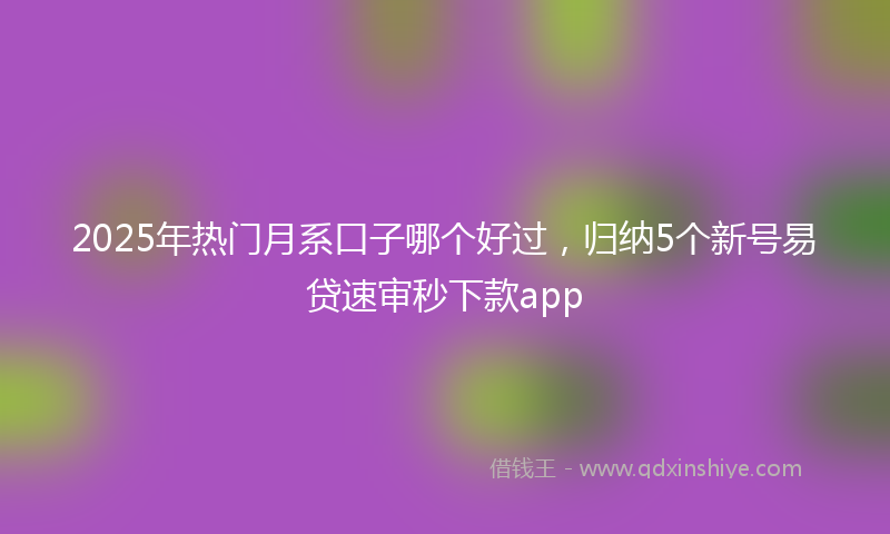 2025年热门月系口子哪个好过，归纳5个新号易贷速审秒下款app