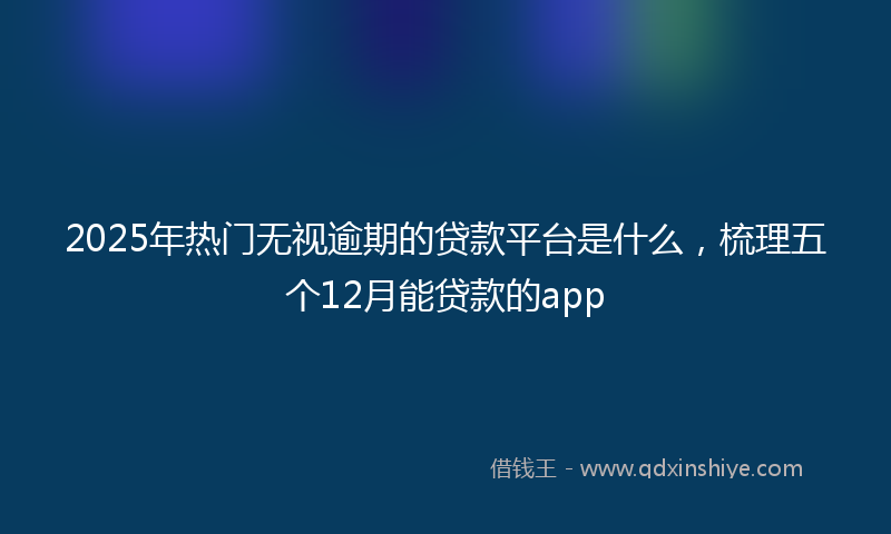 2025年热门无视逾期的贷款平台是什么，梳理五个12月能贷款的app