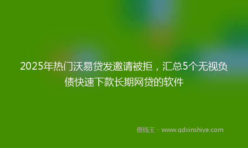 2025年热门沃易贷发邀请被拒，汇总5个无视负债快速下款长期网贷的软件