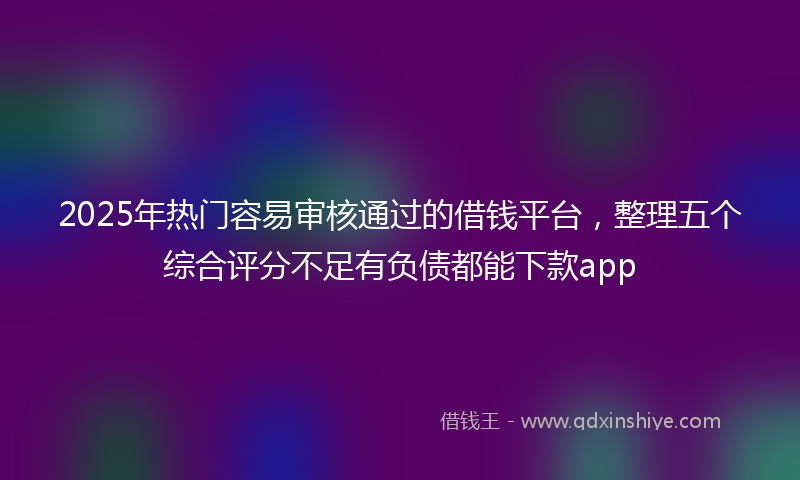2025年热门容易审核通过的借钱平台，整理五个综合评分不足有负债都能下款app