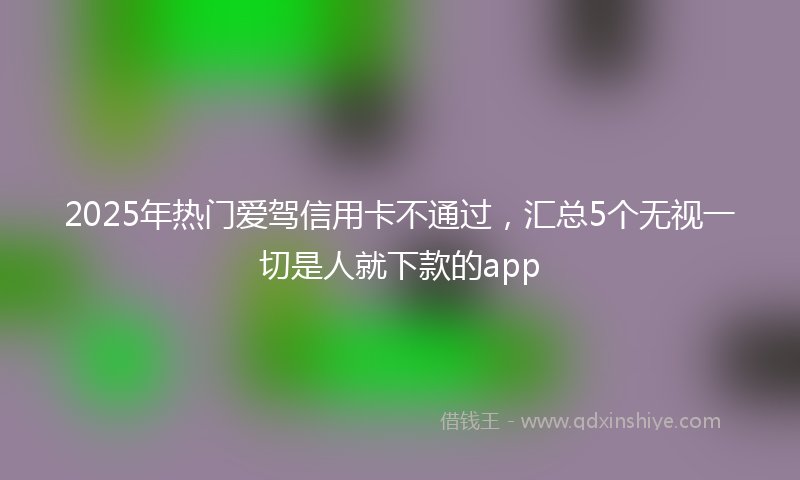 2025年热门爱驾信用卡不通过，汇总5个无视一切是人就下款的app