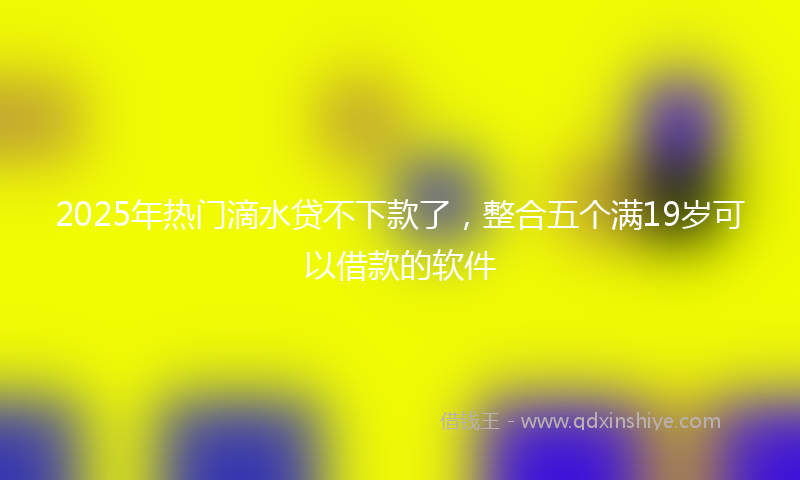 2025年热门滴水贷不下款了，整合五个满19岁可以借款的软件