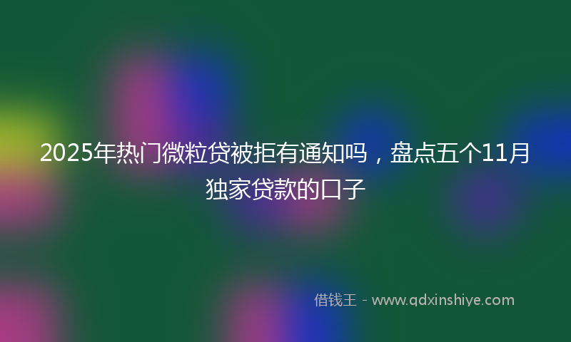 2025年热门微粒贷被拒有通知吗，盘点五个11月独家贷款的口子