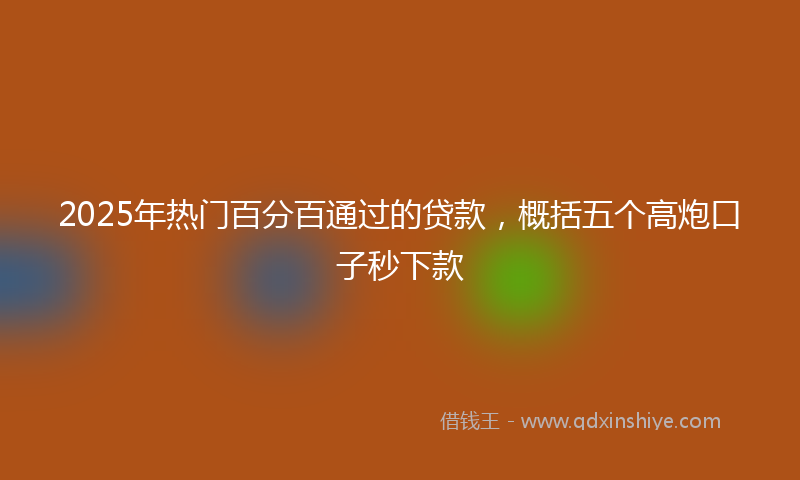 2025年热门百分百通过的贷款，概括五个高炮口子秒下款