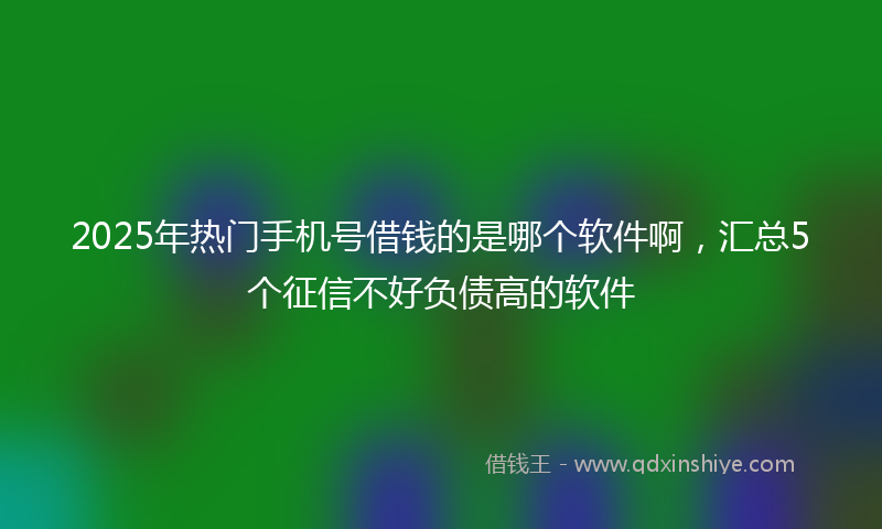 2025年热门手机号借钱的是哪个软件啊，汇总5个征信不好负债高的软件
