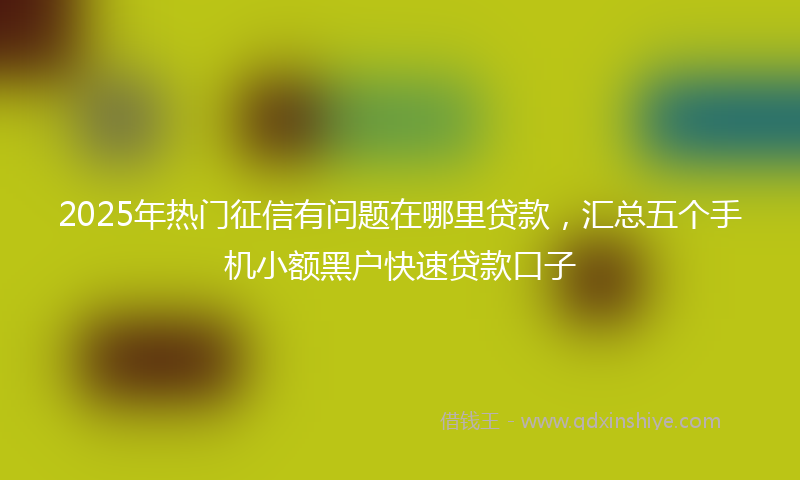 2025年热门征信有问题在哪里贷款，汇总五个手机小额黑户快速贷款口子