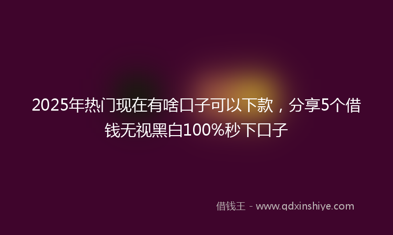 2025年热门现在有啥口子可以下款，分享5个借钱无视黑白100%秒下口子
