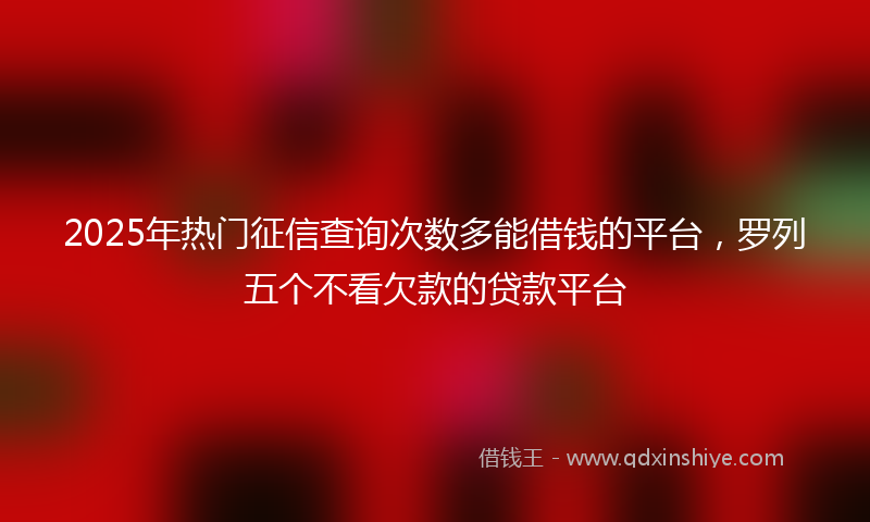 2025年热门征信查询次数多能借钱的平台，罗列五个不看欠款的贷款平台
