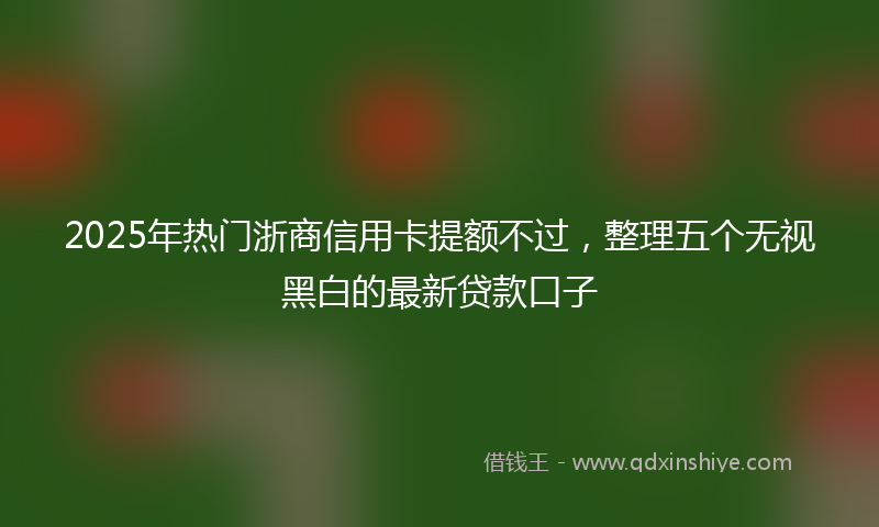 2025年热门浙商信用卡提额不过，整理五个无视黑白的最新贷款口子