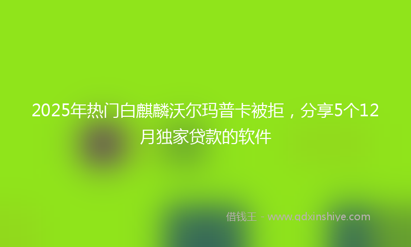 2025年热门白麒麟沃尔玛普卡被拒，分享5个12月独家贷款的软件