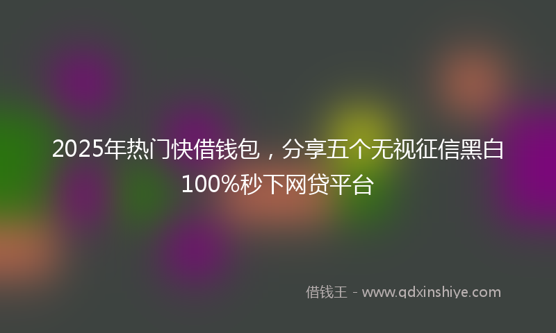 2025年热门快借钱包，分享五个无视征信黑白100%秒下网贷平台