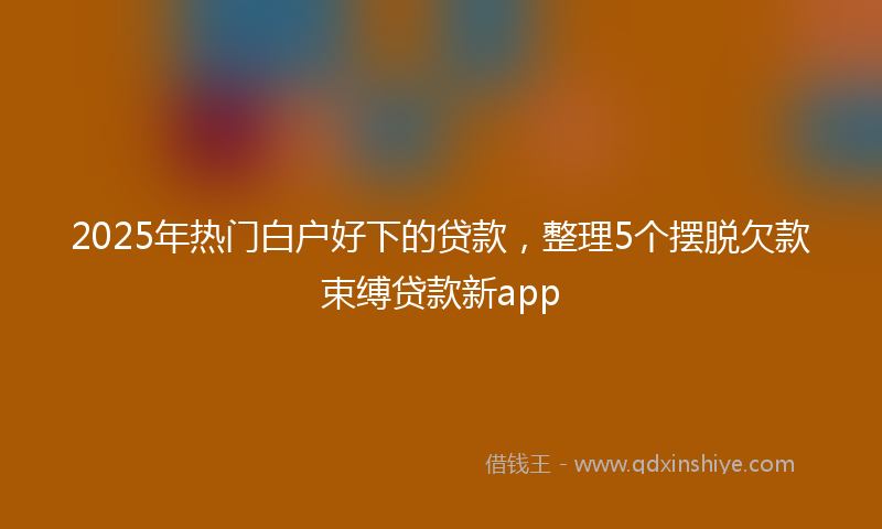 2025年热门白户好下的贷款，整理5个摆脱欠款束缚贷款新app