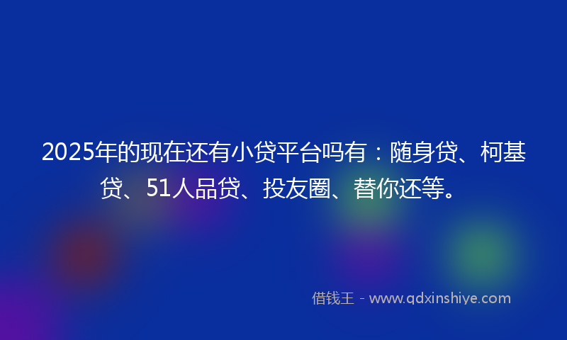 2025年的现在还有小贷平台吗有：随身贷、柯基贷、51人品贷、投友圈、替你还等。