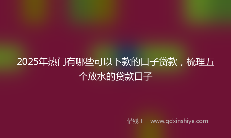 2025年热门有哪些可以下款的口子贷款，梳理五个放水的贷款口子
