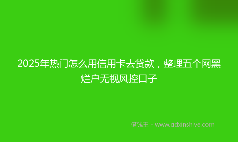 2025年热门怎么用信用卡去贷款，整理五个网黑烂户无视风控口子