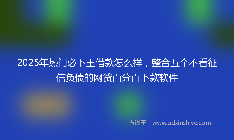 2025年热门必下王借款怎么样，整合五个不看征信负债的网贷百分百下款软件