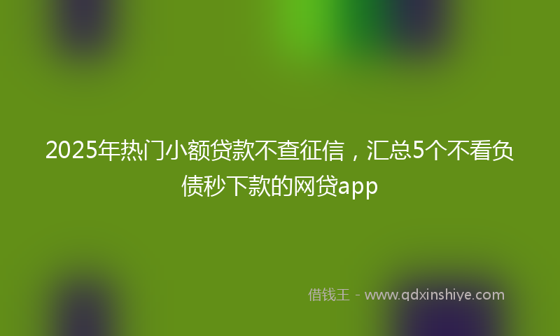 2025年热门小额贷款不查征信，汇总5个不看负债秒下款的网贷app