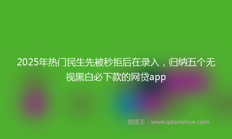 2025年热门民生先被秒拒后在录入，归纳五个无视黑白必下款的网贷app