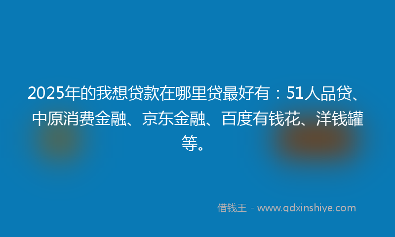 2025年的我想贷款在哪里贷最好有：51人品贷、中原消费金融、京东金融、百度有钱花、洋钱罐等。