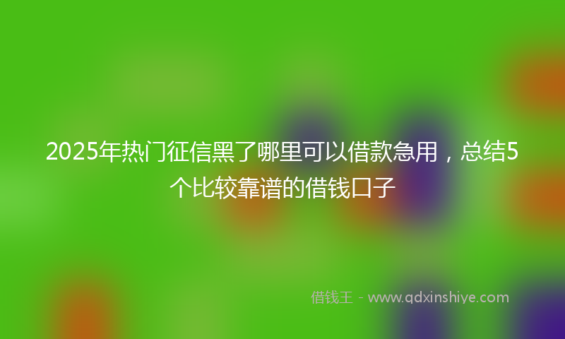 2025年热门征信黑了哪里可以借款急用，总结5个比较靠谱的借钱口子