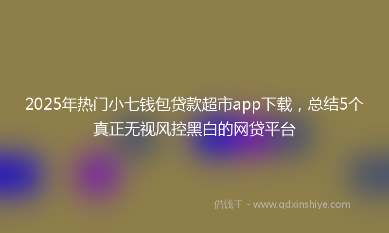 2025年热门小七钱包贷款超市app下载，总结5个真正无视风控黑白的网贷平台