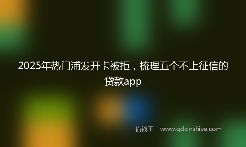 2025年热门浦发开卡被拒，梳理五个不上征信的贷款app
