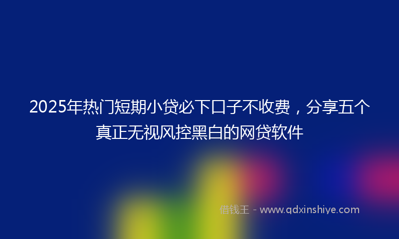 2025年热门短期小贷必下口子不收费，分享五个真正无视风控黑白的网贷软件