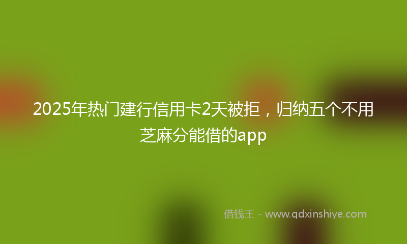 2025年热门建行信用卡2天被拒，归纳五个不用芝麻分能借的app